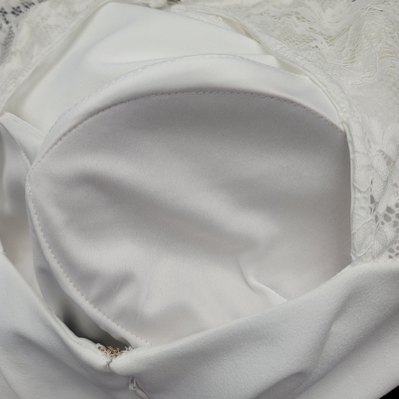 GUESS Lace-Sleeve Draped Sheath Dress - Picture 8 of 11